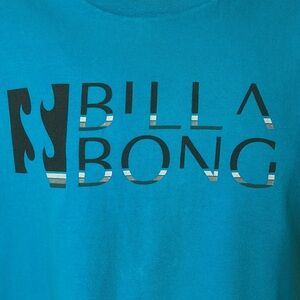 Billabong Men’s Size Large Blue Short Sleeve T-shirt Logo Graphic Front Cotton